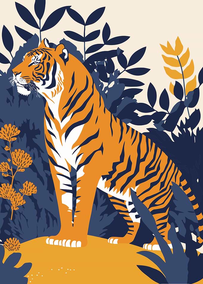 Tiger portrait cartoon