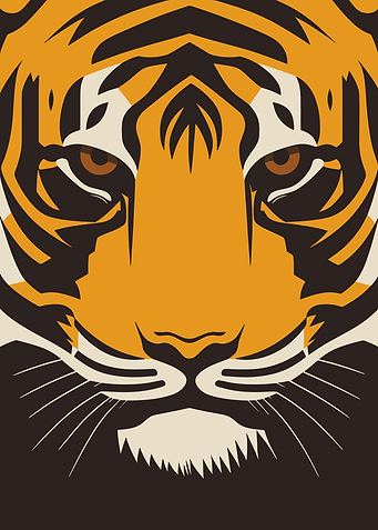 Tiger portrait cartoon