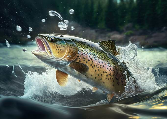 Fish jumping out of water