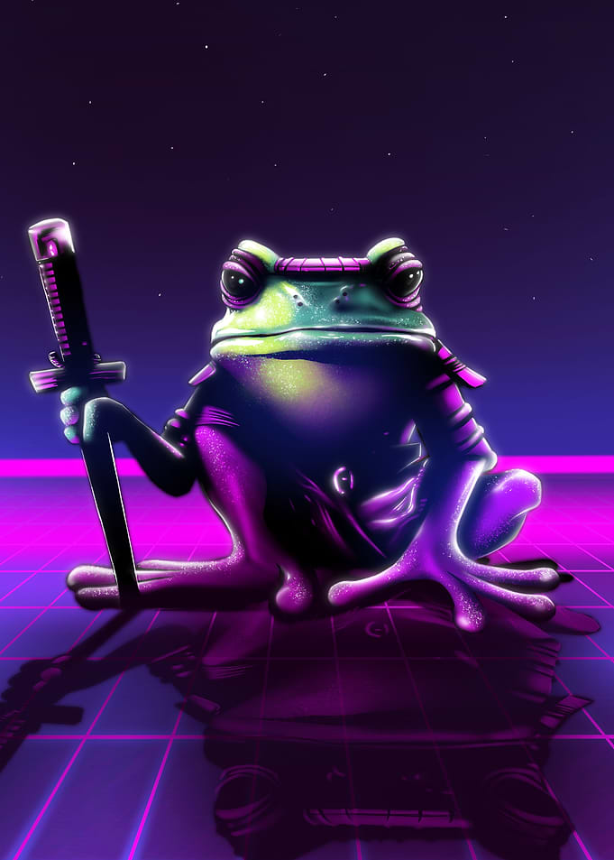 Retro Samurai Frog