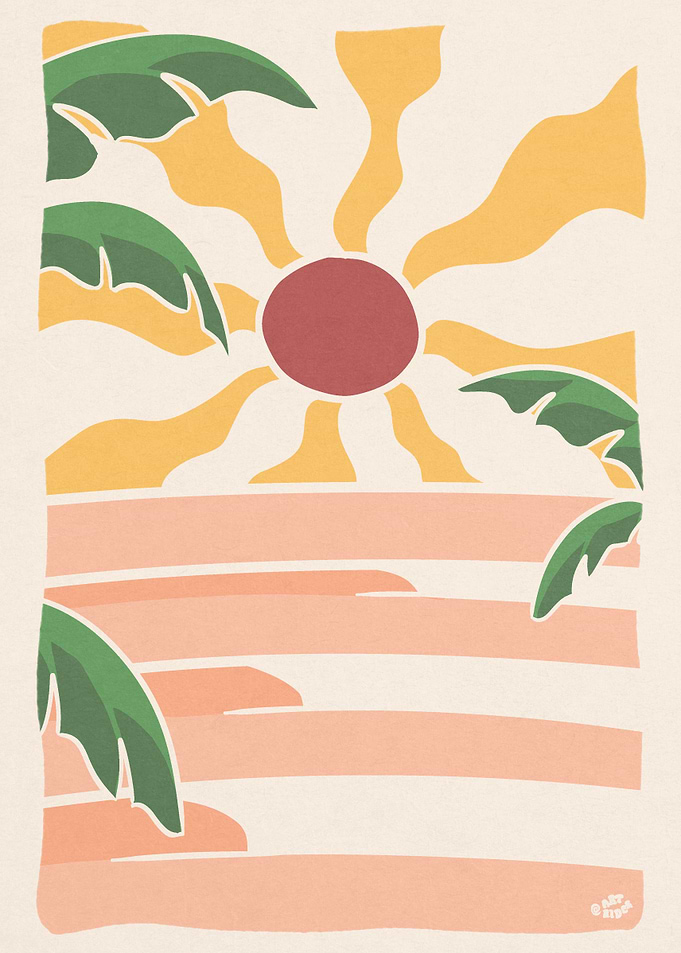 Sunset and waves