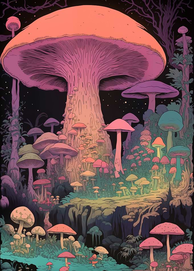 Mushroom Jungle Art
