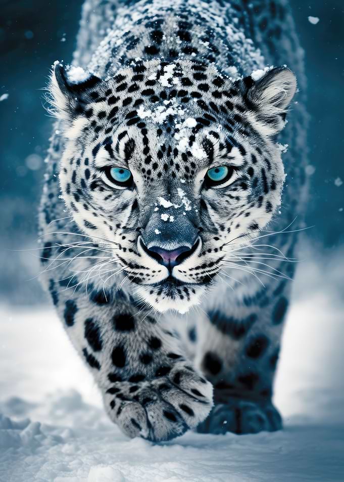 Wild Spotted Snow Leopard