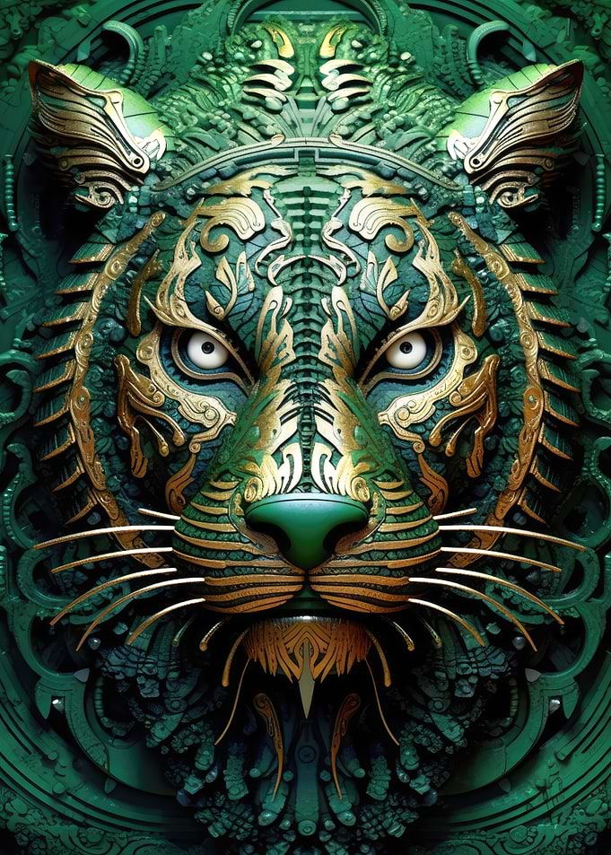 Green Futurist Tiger 2