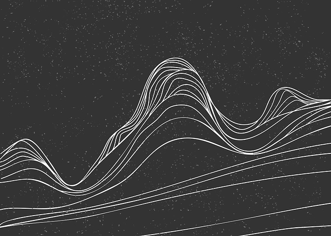 Abstract mountain line art