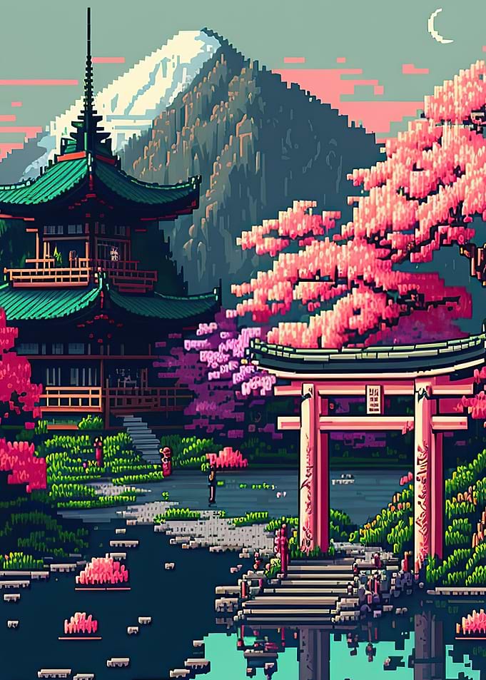 japan cityscape pixel