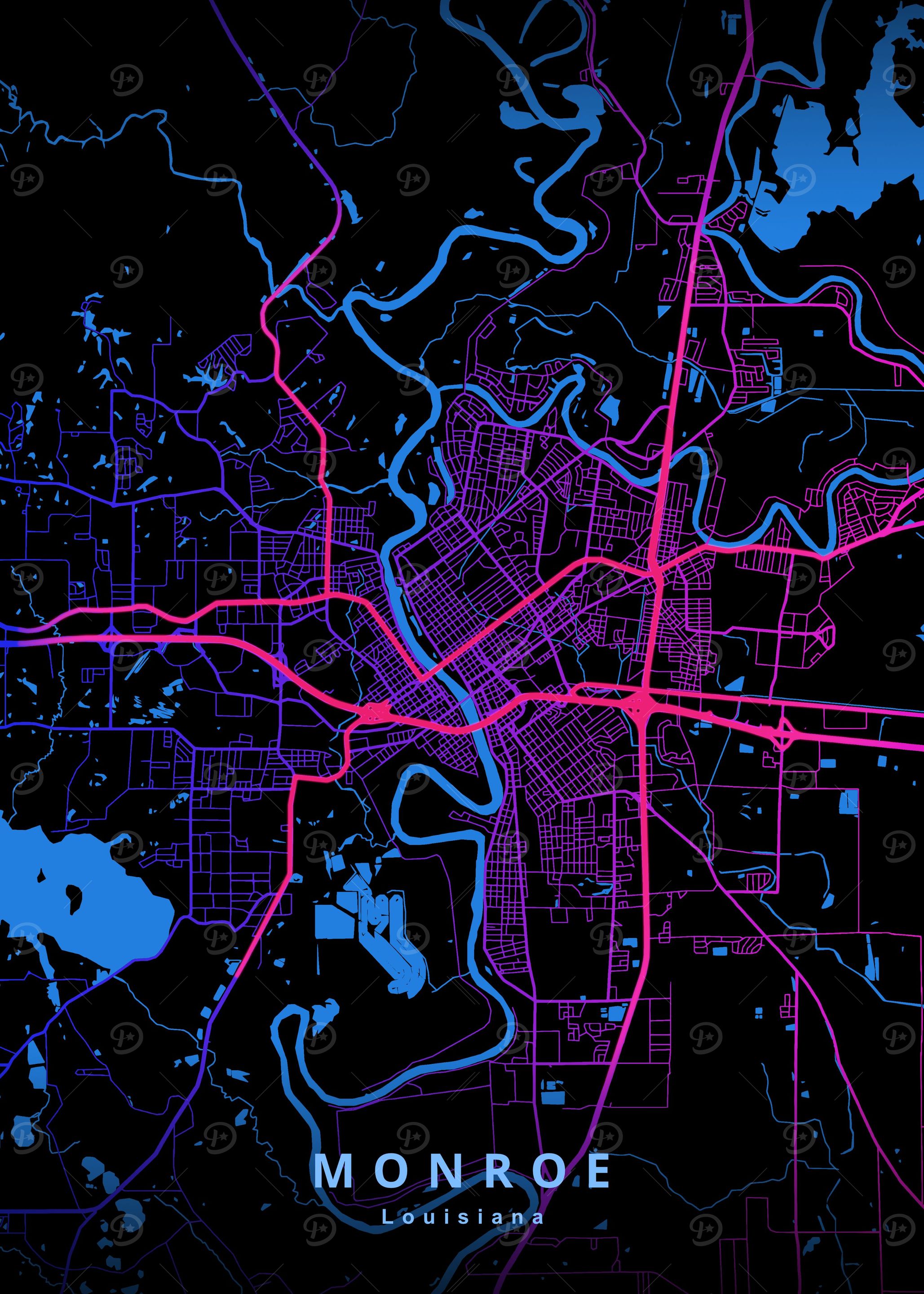 Monroe Louisiana Map