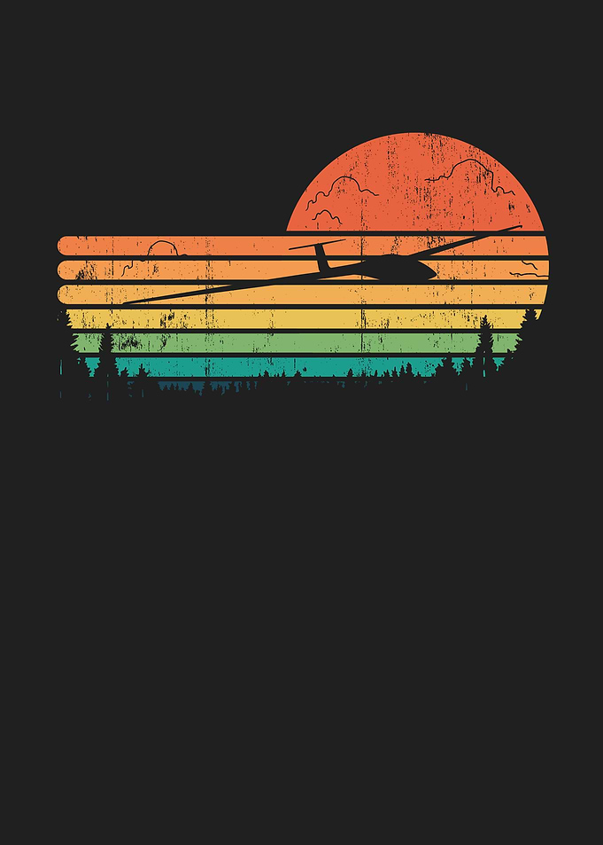 Retro Glider Pilot Soaring