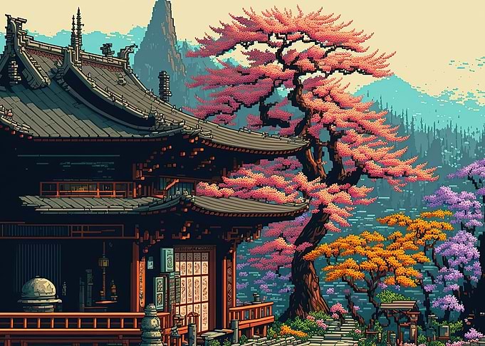 japan cityscape pixel