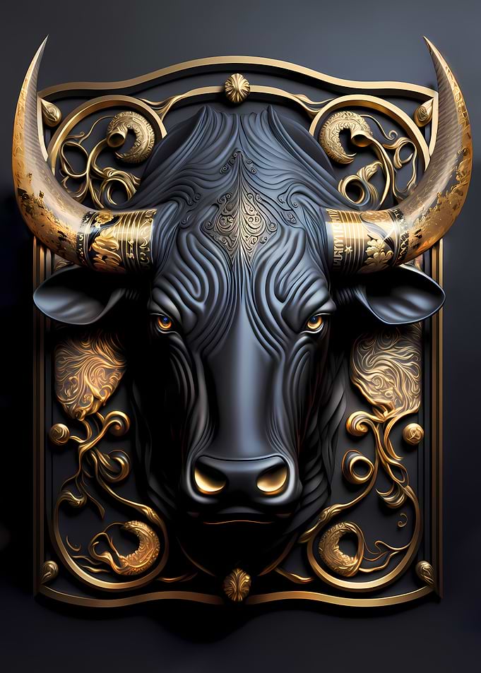 King Golden Bull Art Deco