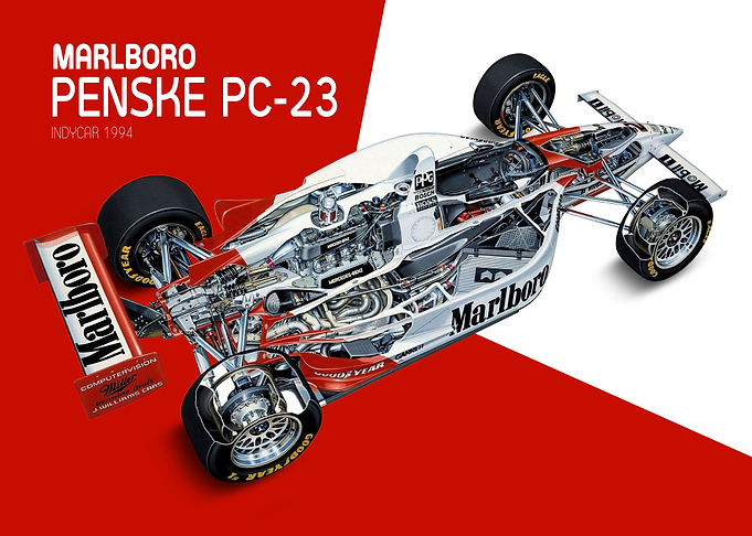 Penske PC23 cutaway