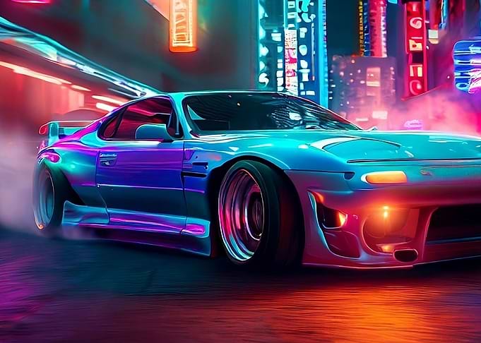 Supra in Neon City Lights