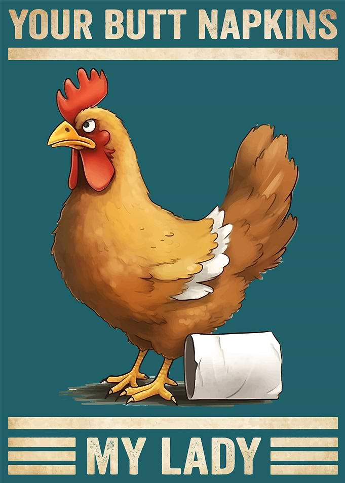 Chicken Butt Napkins Lady