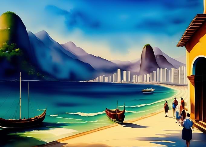 Seaside City with Beach