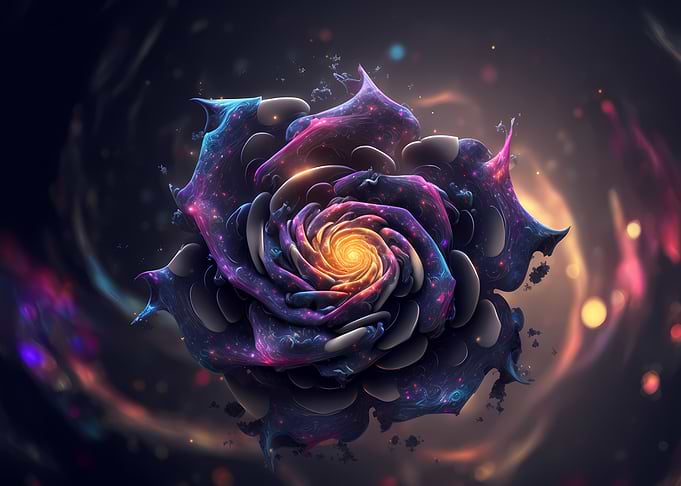 Magical cosmic rose