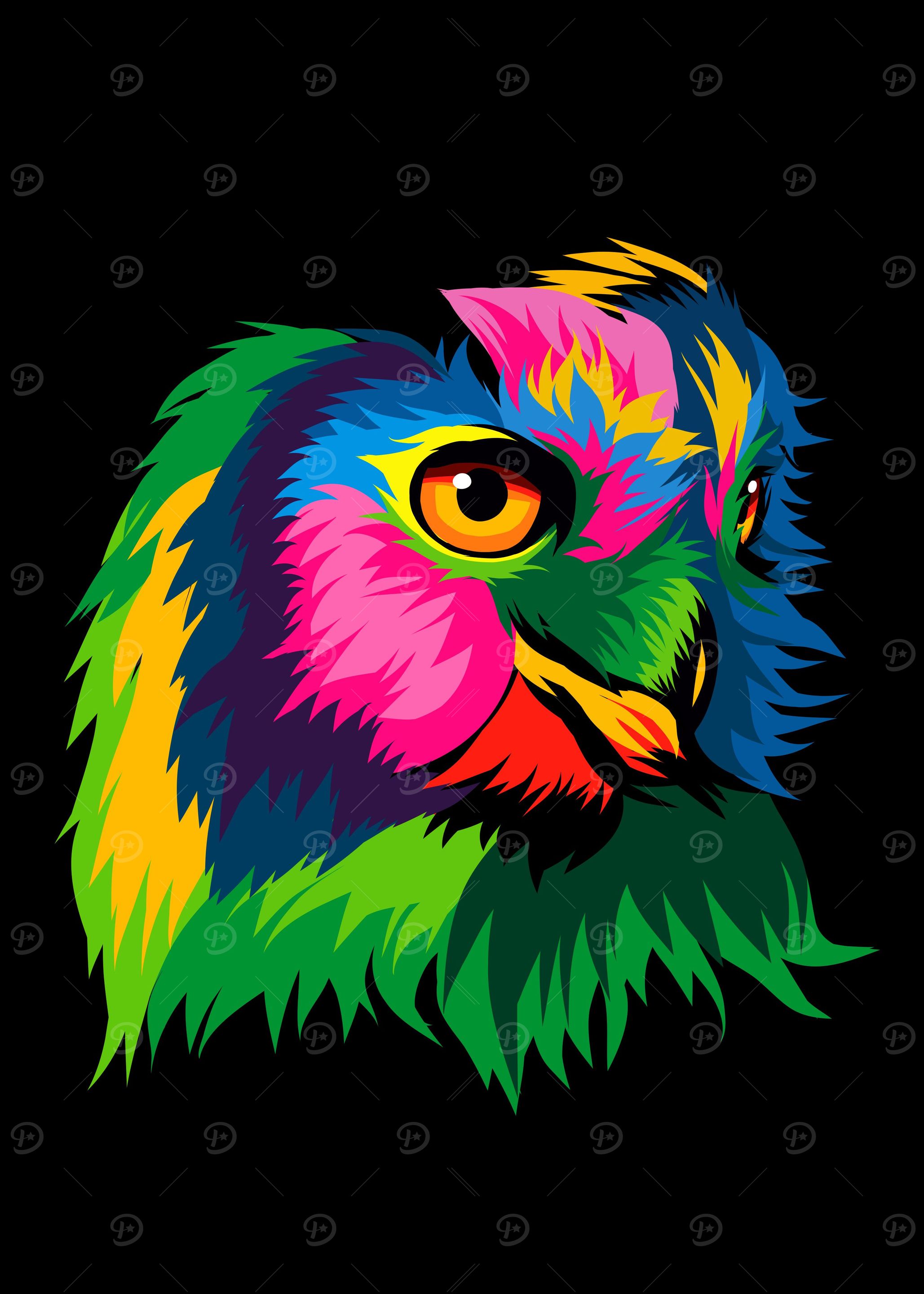 Head portrait owl