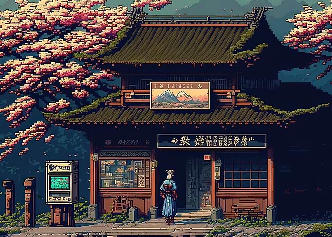 japan cityscape pixel