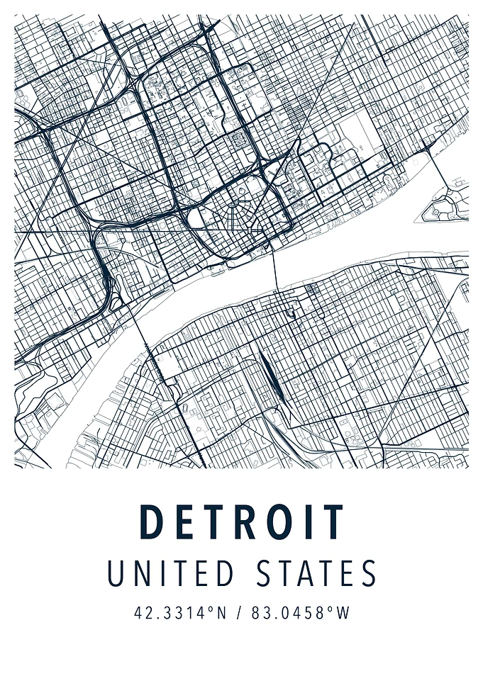 DETROIT SIMPLE MAP