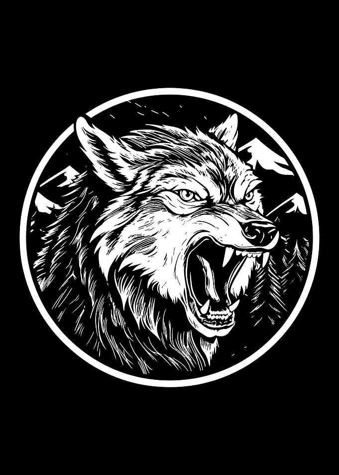 retro wolf wild