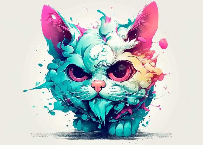 Cartoon style cat