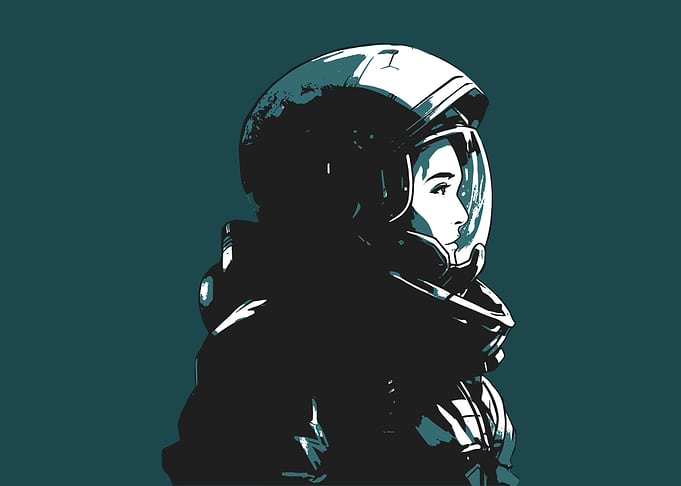 Female Astronaut retro