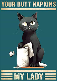 Cat Your Butt Napkins Lady