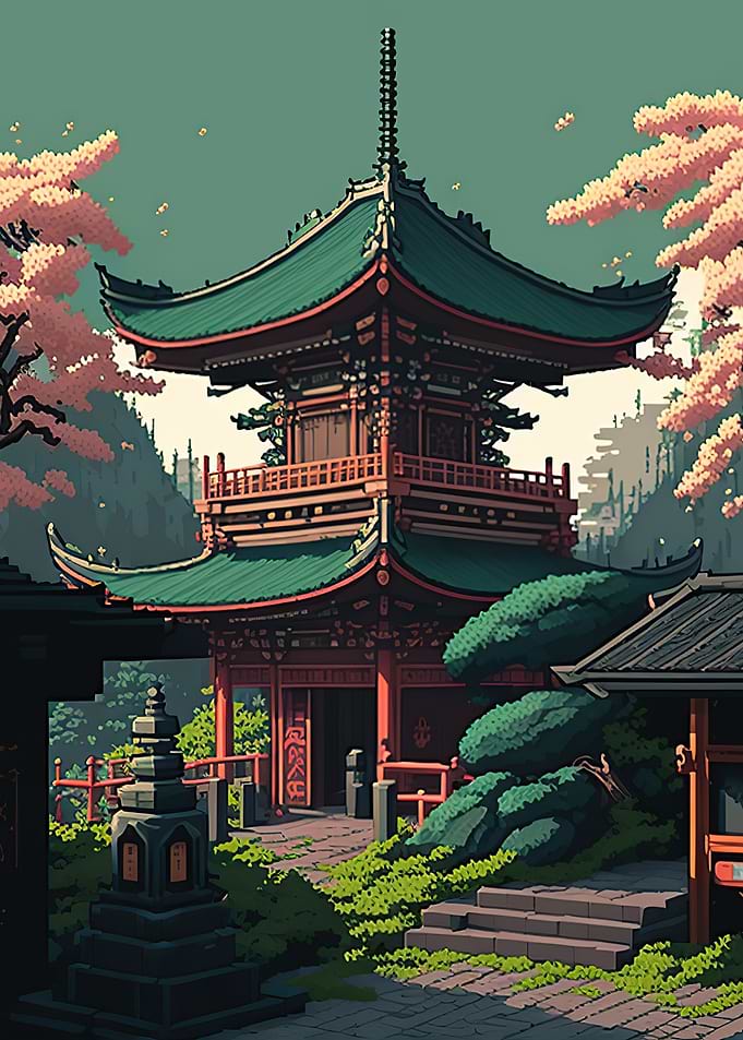 japan cityscape pixel