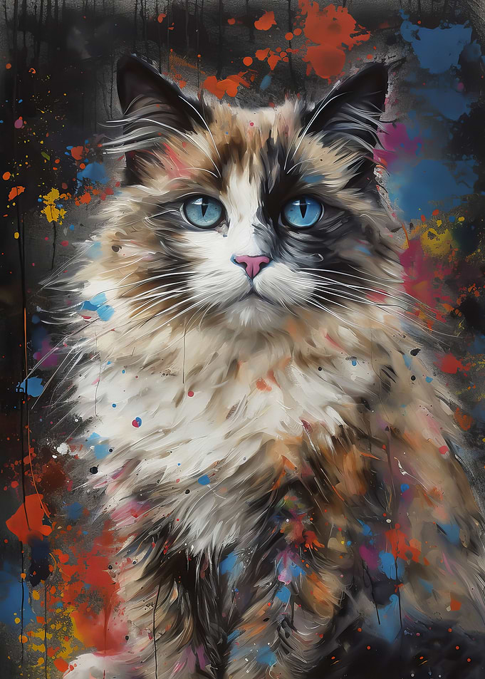 Ragdoll cat painting