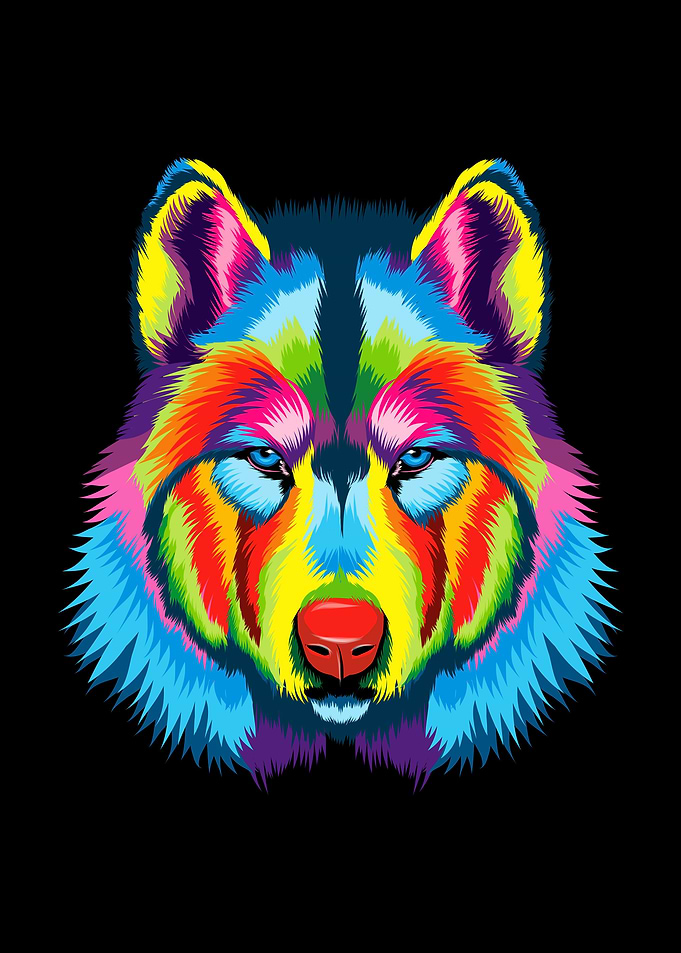 Wolf head portrait