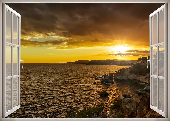 Window view landscape sea