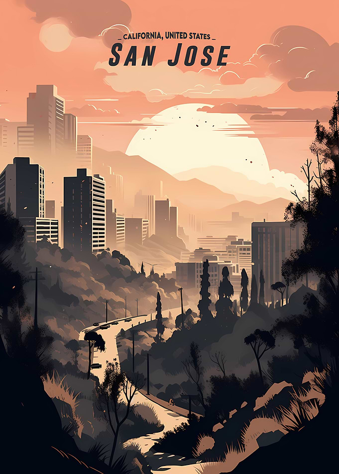 San Jose Skyline cityscape