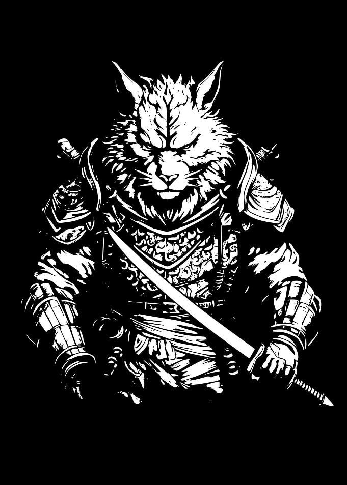 wolf samurai minimalist