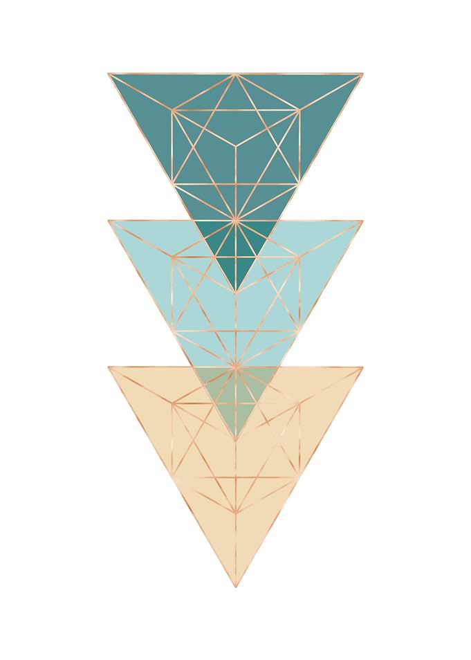Teal Geometric Nursery Art