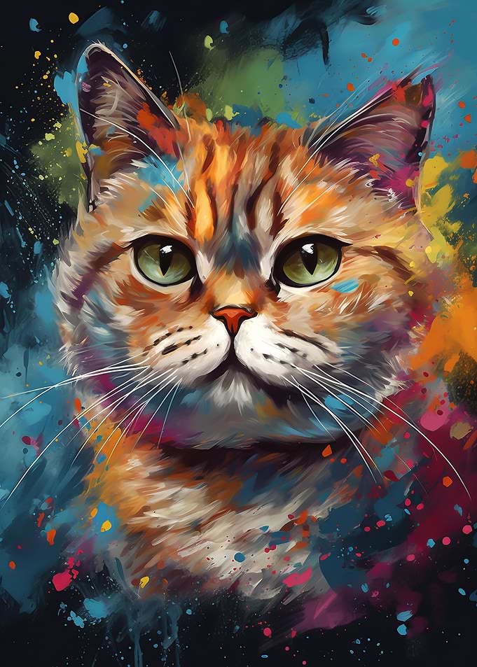 Exotic shorthair painting