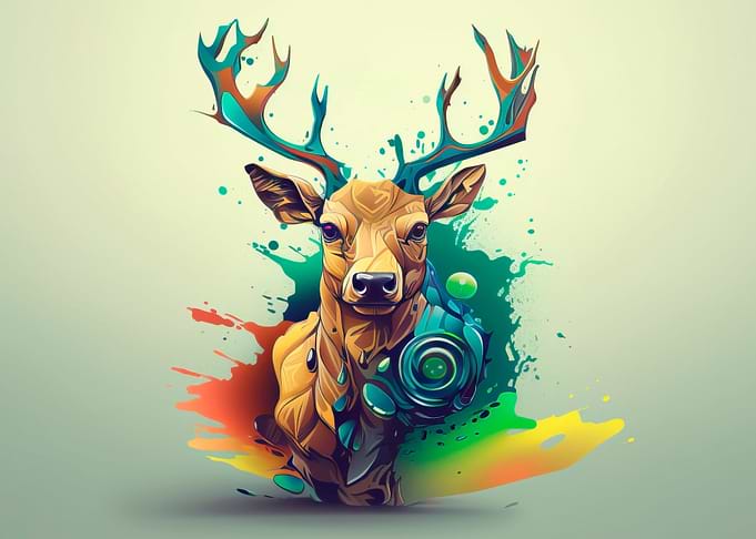 Cartoon style of elk