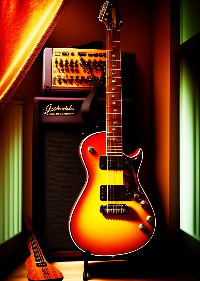 AN ELECTRIC GUITAR