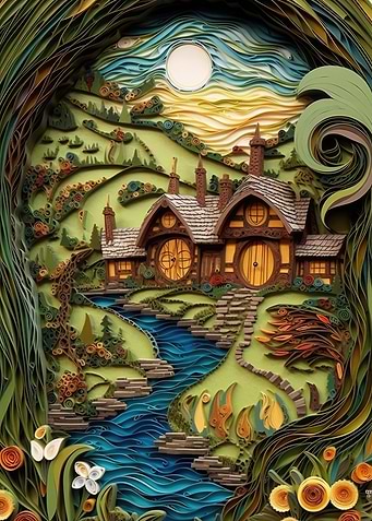 Quilled Enchanted Village