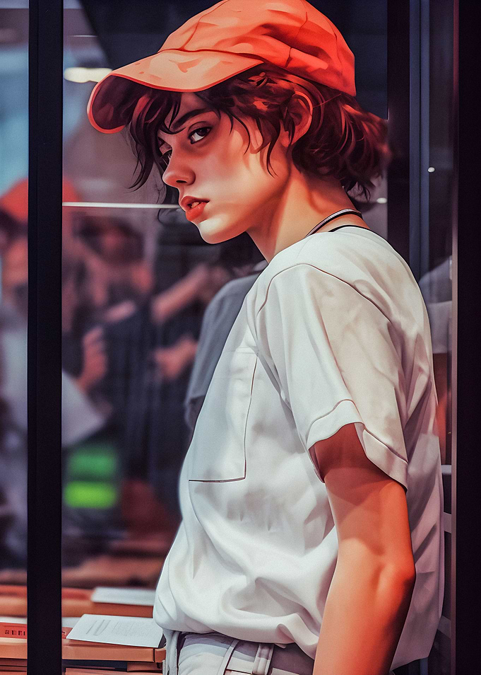 Casual anime girl