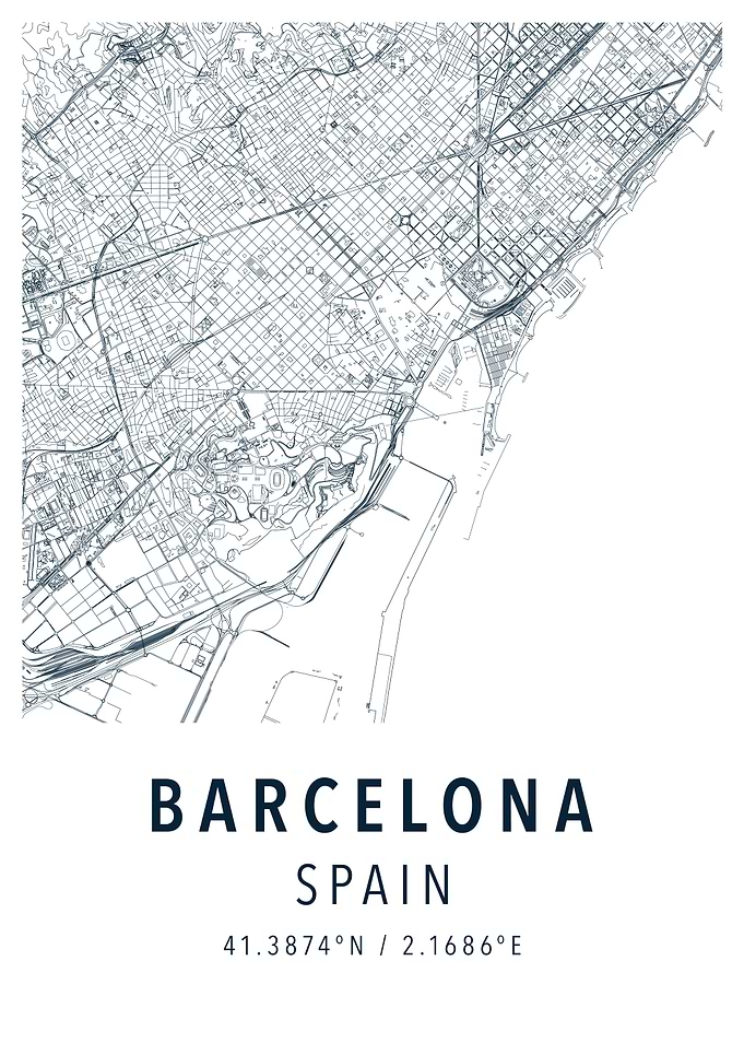 barcelona simple map