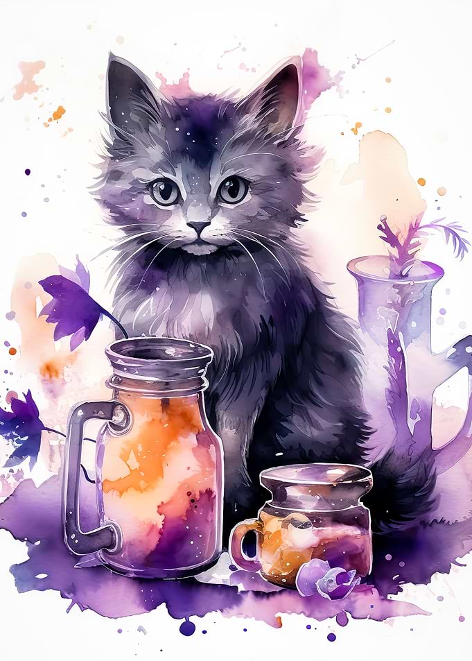 Cat watercolor