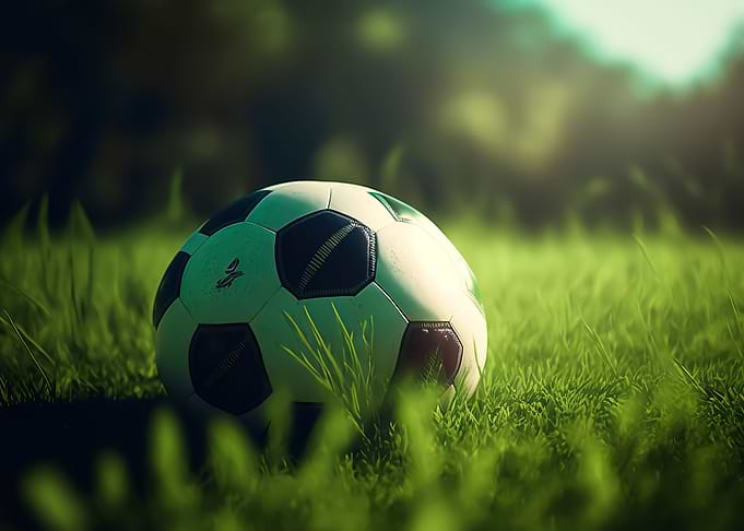 Soccer ball in grass