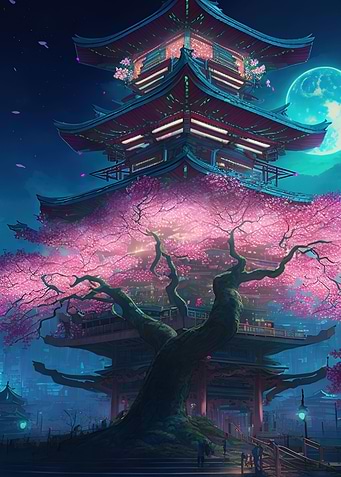 cherry blossom japan art