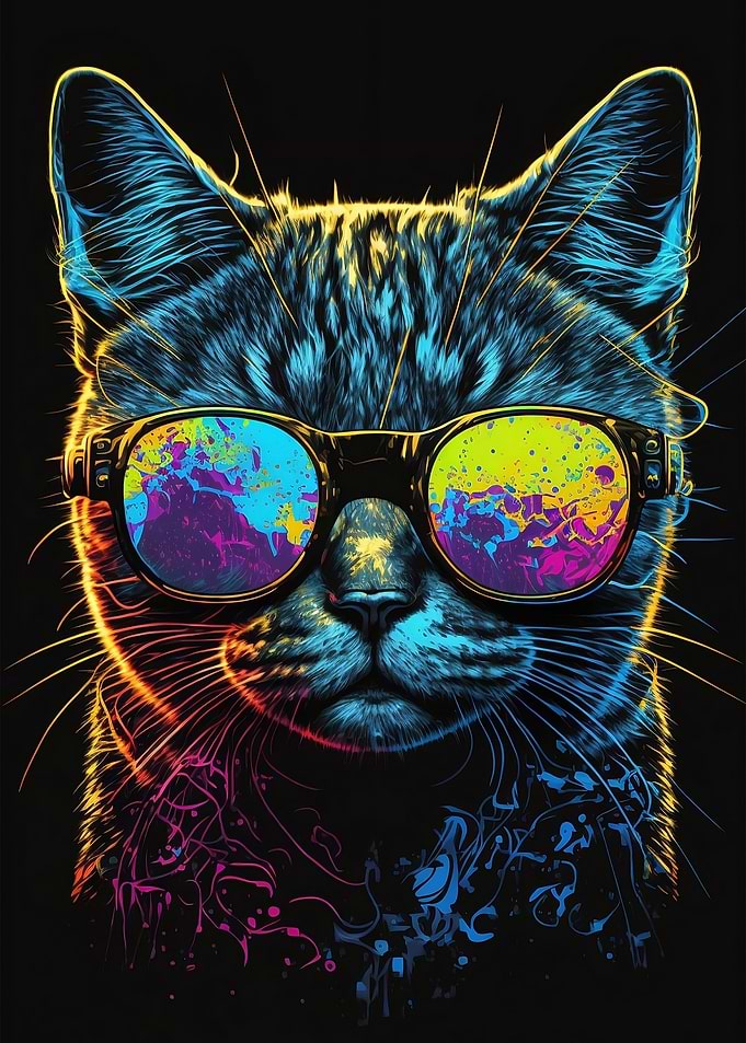Neon Cool Cat