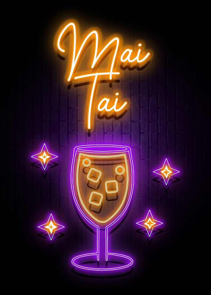 Mai Tai Cocktail Neon