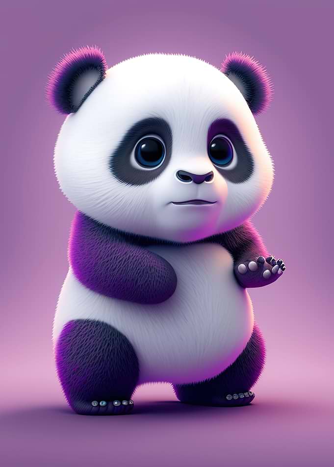 Cute baby white panda
