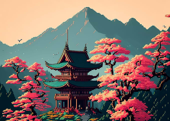 japan cityscape pixel