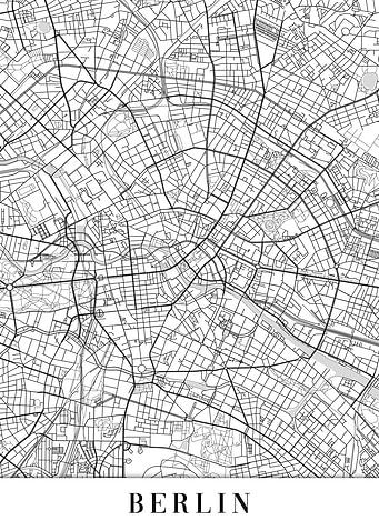 Berlin White Map