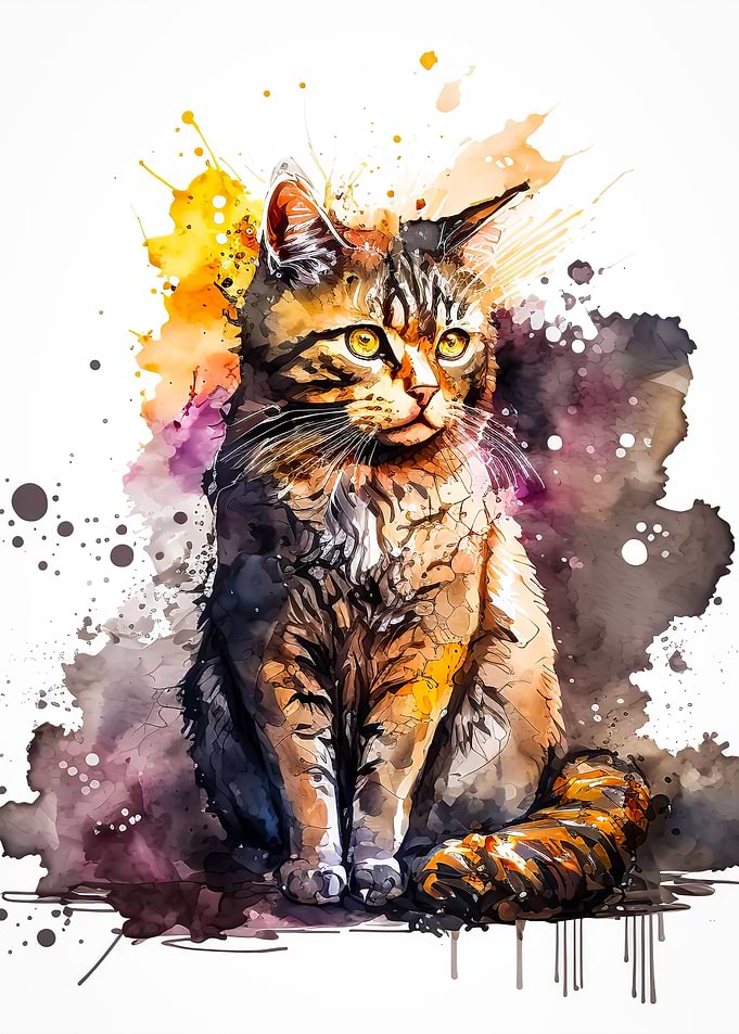 Cat watercolor