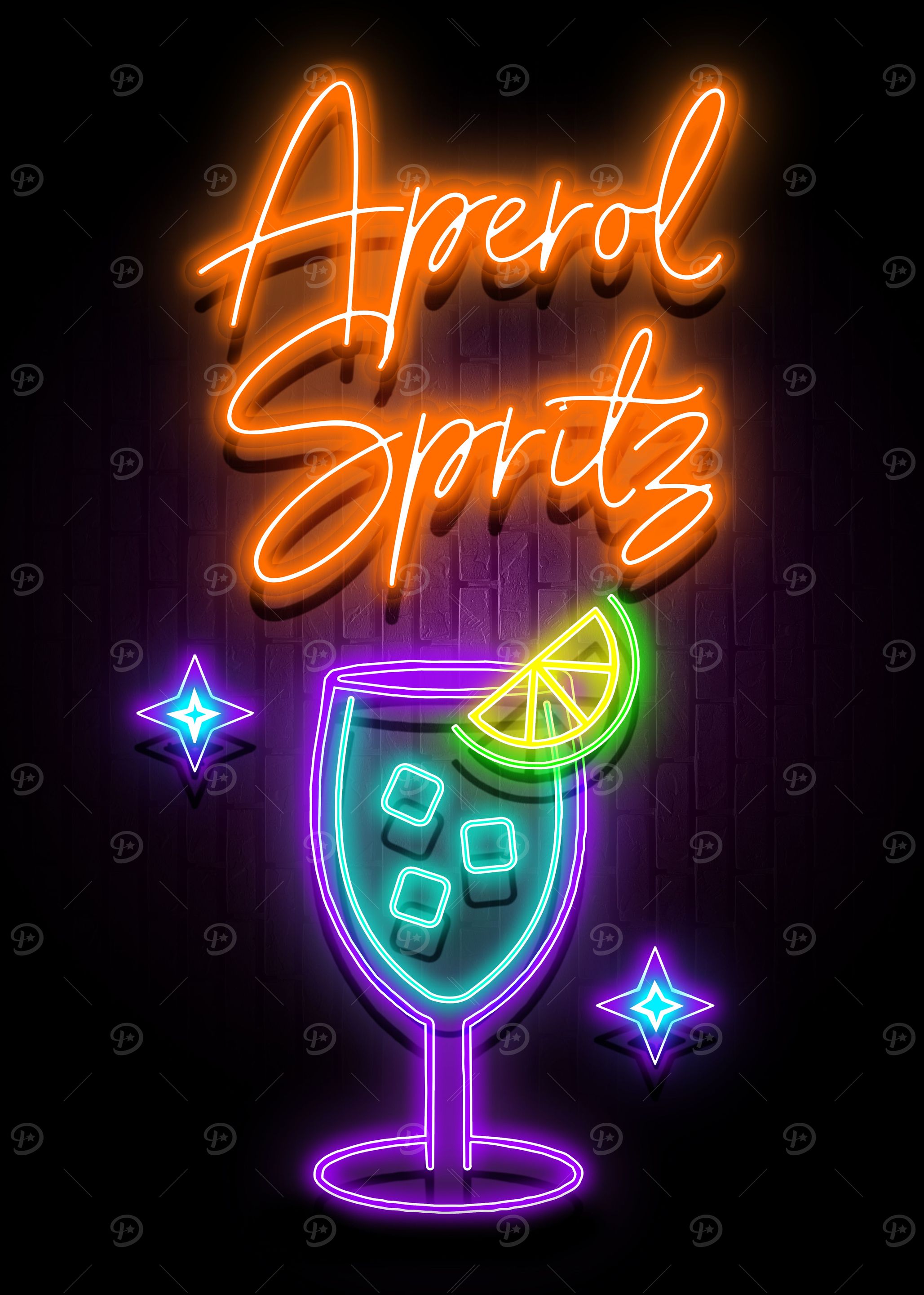 Aperol Sprilz Cocktail Led