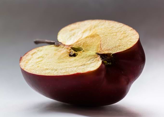 Half of red apple